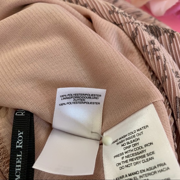 RACHEL ROY SILVIA PINK PLEATED FAUX WRAP MIDI DRESS NWT - Picture 11 of 16